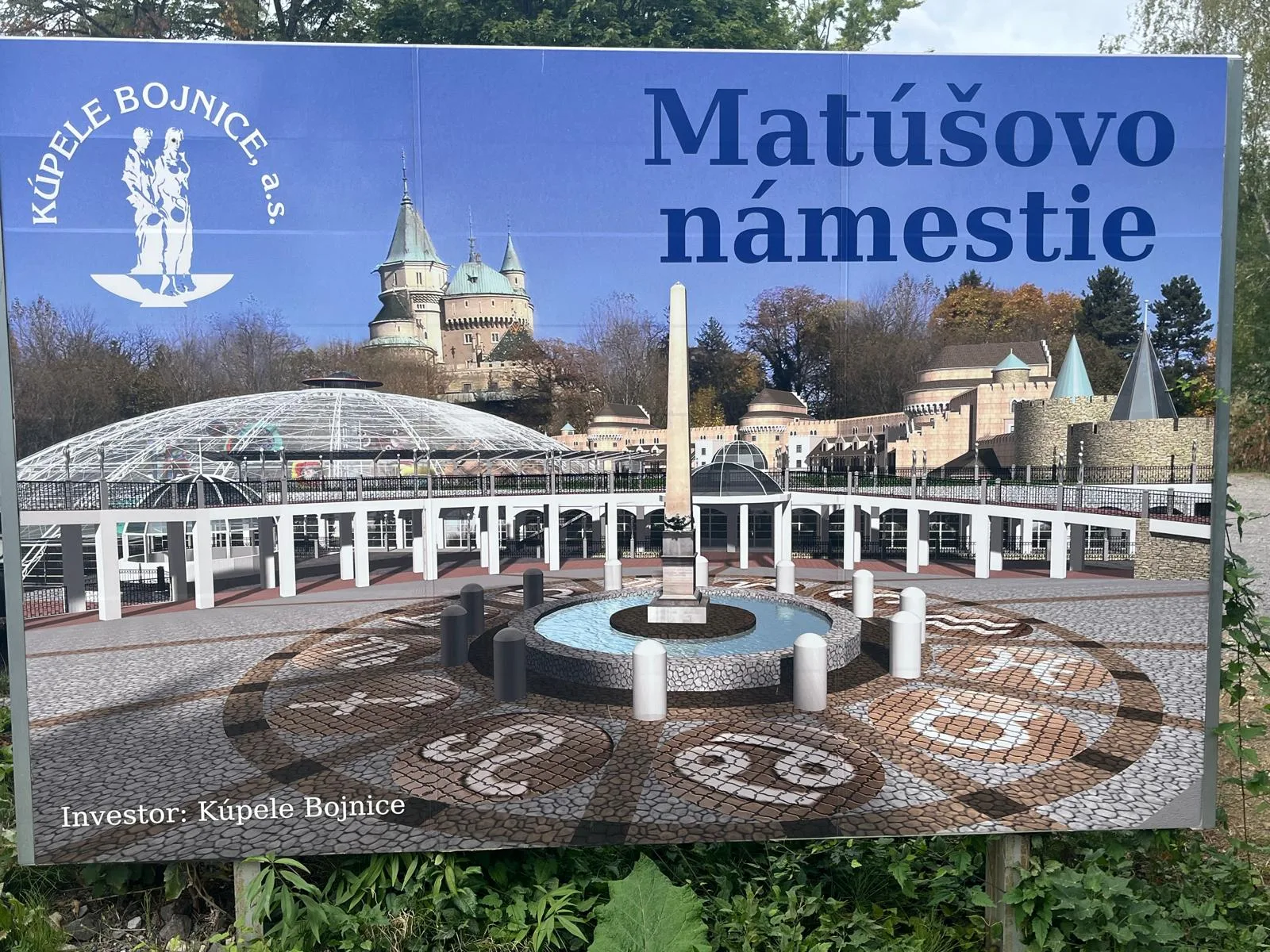 Vizualizácia Matúšovho námestia prezentovaná investorom Kúpele Bojnice. Foto vizualizácie: Slavomír Pavle